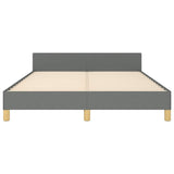Bed Frame without Mattress Dark Grey Queen Fabric - Rear View