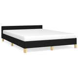 Bed Frame without Mattress Black Queen Fabric - Front View