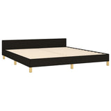 Bed Frame without Mattress Black Queen Fabric - 45-Degree Angle