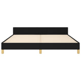 Bed Frame without Mattress Black Queen Fabric - Rear View