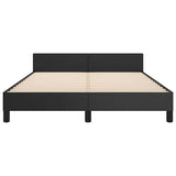 Bed Frame without Mattress Black Double Faux Leather