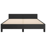 Bed Frame without Mattress Black Double Faux Leather - Rear View
