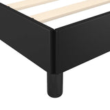 Bed Frame without Mattress Black Double Faux Leather - Close-Up Angle
