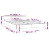 Bed Frame without Mattress Black Double Faux Leather