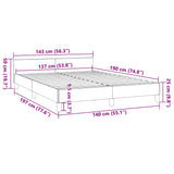 Bed Frame without Mattress Black Double Faux Leather - Extra Image