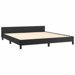 Bed Frame without Mattress Black Queen Faux Leather