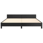Bed Frame without Mattress Black Queen Faux Leather