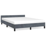 Bed Frame without Mattress Dark Grey Double Velvet