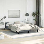 Bed Frame without Mattress Dark Grey Double Velvet