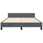 Bed Frame without Mattress Dark Grey Double Velvet