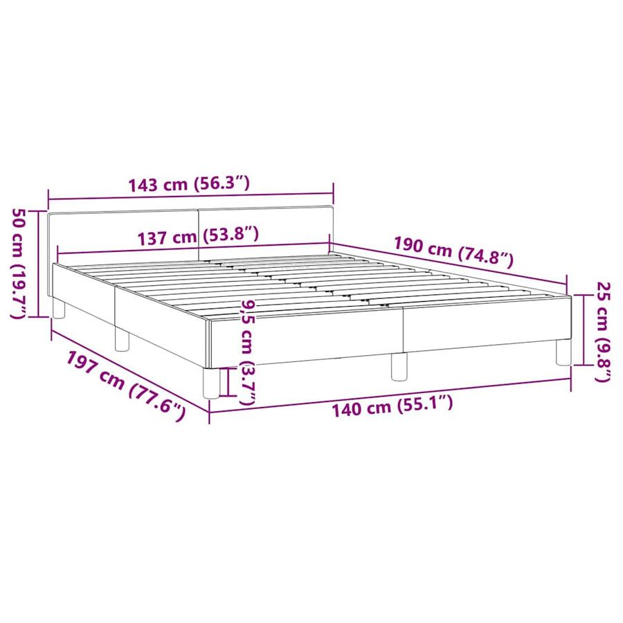 Bed Frame without Mattress Dark Grey Double Velvet