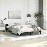 Bed Frame without Mattress Black Double Velvet - Side View