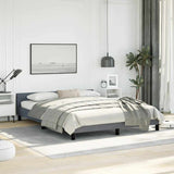 Bed Frame without Mattress Dark Grey Queen Velvet - Side View