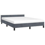 Bed Frame without Mattress Dark Grey Queen Velvet - Top-Down View