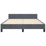 Bed Frame without Mattress Dark Grey Queen Velvet - Rear View