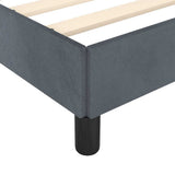 Bed Frame without Mattress Dark Grey Queen Velvet - Close-Up Angle