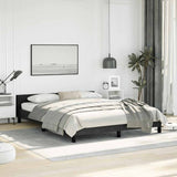 Bed Frame without Mattress Black Queen Velvet - Side View