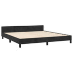 Bed Frame without Mattress Black Queen Velvet