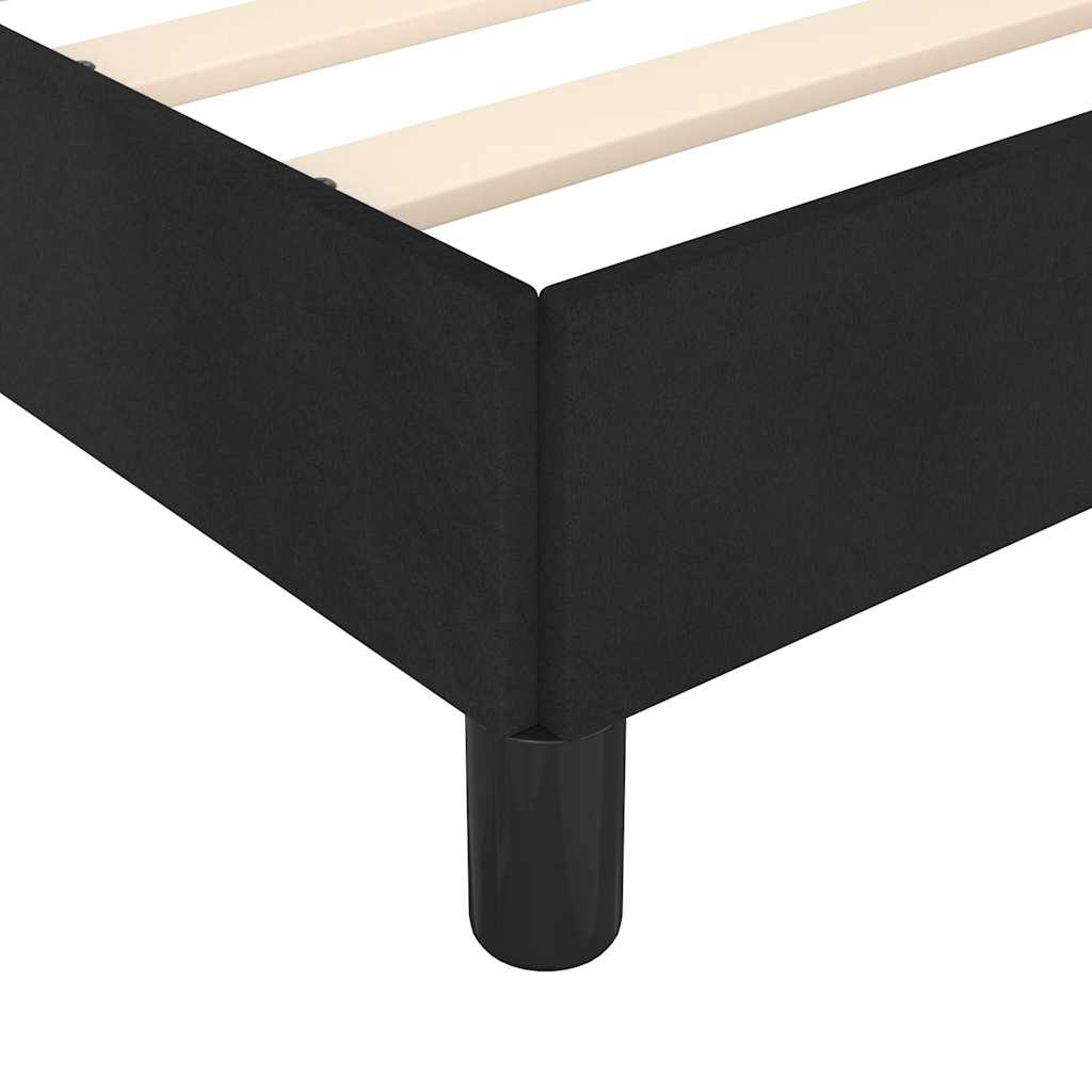 Bed Frame without Mattress Black Queen Velvet