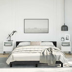 Bed Frame without Mattress Black Queen Velvet