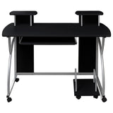 Computer Desk Black 110x52x88.5 cm Engineered Wood - Front View