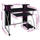 Computer Desk Black 110x52x88.5 cm Engineered Wood - 45-Degree Angle