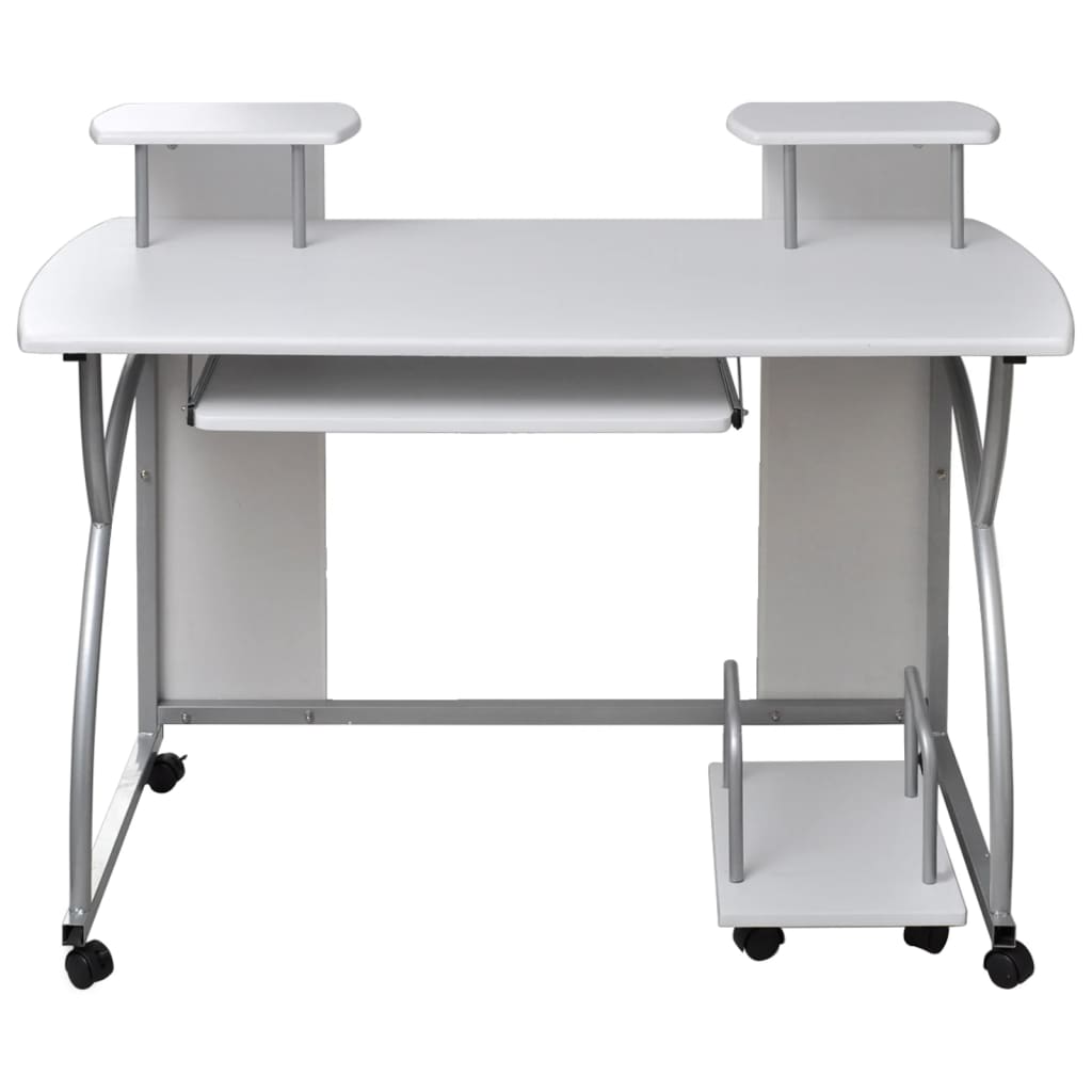 Computer Desk White 110x52x88.5 cm Engineered Wood