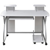 Computer Desk White 110x52x88.5 cm Engineered Wood - Front View