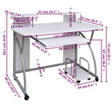 Computer Desk White 110x52x88.5 cm Engineered Wood - 45-Degree Angle