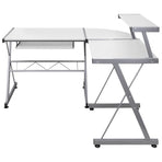 Corner Computer Desk White 132x112x99 cm Engineered Wood
