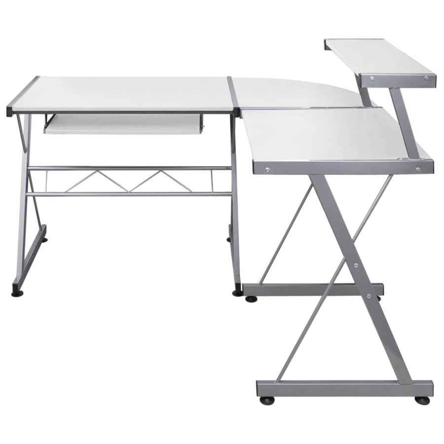 Corner Computer Desk White 132x112x99 cm Engineered Wood