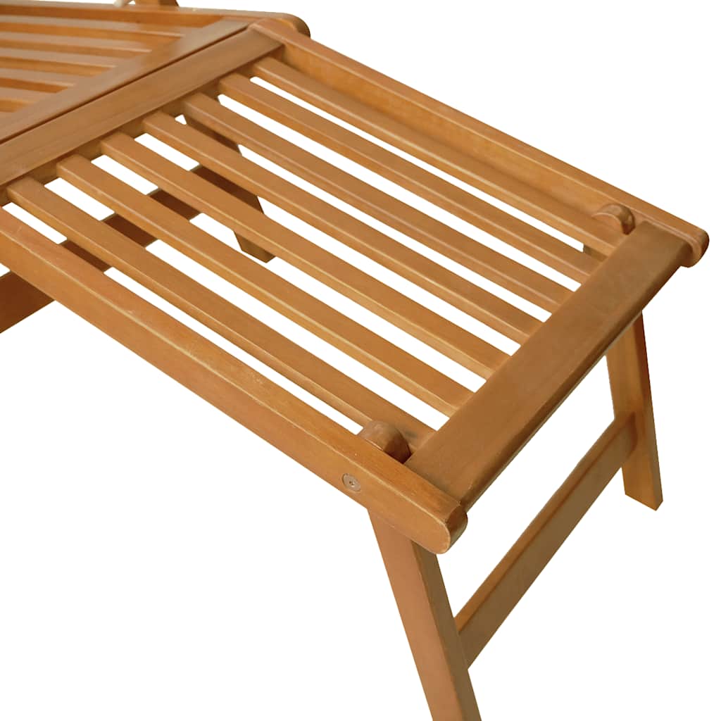 Outdoor Deck Chairs with Footrests 2 pcs Solid Wood Acacia
