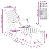 Outdoor Deck Chairs with Footrests and Table Solid Wood Acacia - Extra Image
