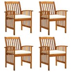 Garden Dining Chairs 4 pcs with Cushions Solid Wood Acacia