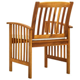 Garden Dining Chairs 6 pcs with Cushions Solid Wood Acacia - Rear View