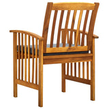Garden Dining Chairs 6 pcs with Cushions Solid Wood Acacia - Rear View