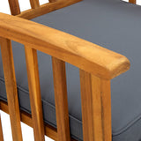 Garden Dining Chairs 6 pcs with Cushions Solid Wood Acacia - Close-Up Angle