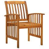 Garden Dining Chairs 8 pcs with Cushions Solid Wood Acacia - Side View