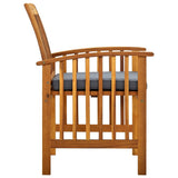 Garden Dining Chairs 8 pcs with Cushions Solid Wood Acacia - 45-Degree Angle