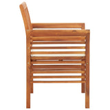 Garden Dining Chairs with Cushions 4 pcs Solid Wood Acacia - Side View