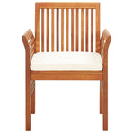 Garden Dining Chairs with Cushions 8 pcs Solid Wood Acacia