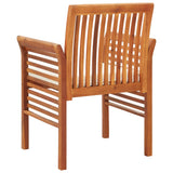 Garden Dining Chairs with Cushions 8 pcs Solid Wood Acacia - Top-Down View