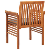 Garden Dining Chairs with Cushions 4 pcs Solid Wood Acacia - Top-Down View
