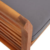 Garden Dining Chairs with Cushions 4 pcs Solid Wood Acacia - Rear View