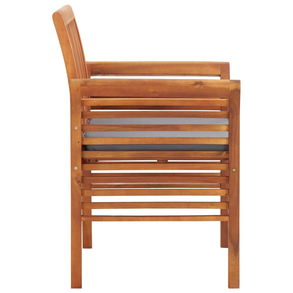 Garden Dining Chairs with Cushions 8 pcs Solid Wood Acacia