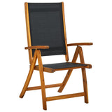 Folding Garden Chairs 4 pcs Solid Wood Acacia and Textilene - Front View