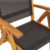 Folding Garden Chairs 4 pcs Solid Wood Acacia and Textilene