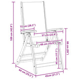 Folding Garden Chairs 4 pcs Solid Wood Acacia and Textilene