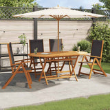 Folding Garden Chairs 4 pcs Solid Wood Acacia and Textilene