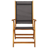 Folding Garden Chairs 6 pcs Solid Wood Acacia and Textilene
